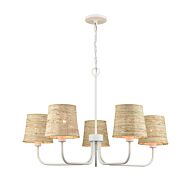 Abaca 5-Light Chandelier in Textured White