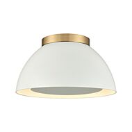 Pelham 2-Light Flush Mount in Satin Brass