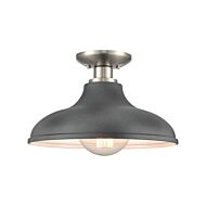 Grenville 1-Light Semi-Flush Mount in Brushed Nickel