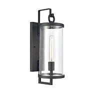 Hopkins 1-Light Outdoor Wall Sconce in Charcoal Black