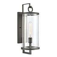 Hopkins 1-Light Outdoor Wall Sconce in Charcoal Black