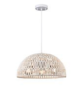 DVI Lac Du Bonnet 3-Light Pendant in Matte White with White Yarn Shade