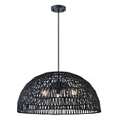 DVI Lac Du Bonnet 3-Light Pendant in Black with Black Yarn Shade