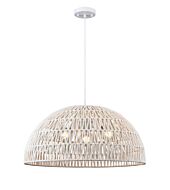 DVI Lac Du Bonnet 3-Light Pendant in Matte White with White Yarn Shade