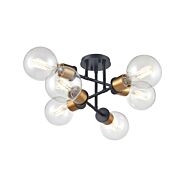 DVI Lake Louise 6-Light Semi-Flush Mount in Multiple Finishes and Ebony