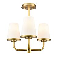 DVI Kanata 3-Light Semi-Flush Mount in Brass