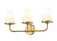 DVI Kanata 3-Light Bathroom Vanity Light in Brass