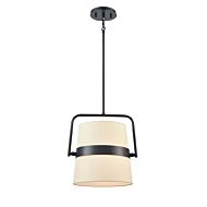 DVI Bon Echo 2-Light Pendant in Ebony with Satin White Shade