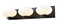 DVI Valour Road 3-Light Bathroom Vanity Light in Ebony