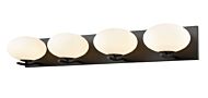 DVI Valour Road 4-Light Bathroom Vanity Light in Ebony