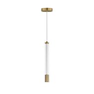 Cortex 1-Light LED Pendant in Natural Aged Brass