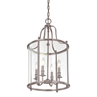 Hudson Valley Mansfield 4 Light 26 Inch Pendant Light in Antique Nickel