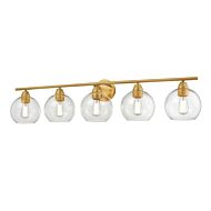 DVI Andromeda 5-Light Bathroom Vanity Light in Brass