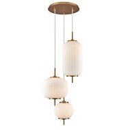 DVI Mount Pearl 3-Light Pendant in Brass