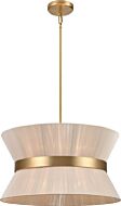 DVI Ellesmere 6-Light Pendant in Brass with Oat Shade