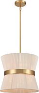 DVI Ellesmere 6-Light Pendant in Brass with Oat Shade