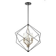 DVI Ashoona 6-Light Pendant in Buffed Nickel and Ebony