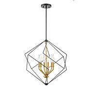 DVI Ashoona 6-Light Pendant in Brass and Ebony