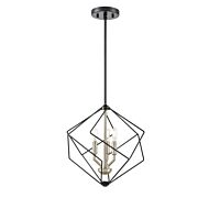 DVI Ashoona 3-Light Pendant in Buffed Nickel and Ebony