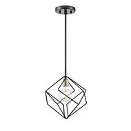 DVI Ashoona 1-Light Pendant in Buffed Nickel and Ebony