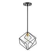 DVI Ashoona 1-Light Pendant in Brass and Ebony