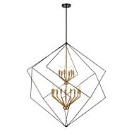 DVI Ashoona 15-Light Foyer Pendant in Brass and Ebony