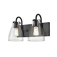 DVI Emma 2-Light Bathroom Vanity Light in Ebony