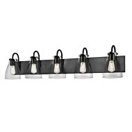 DVI Emma 5-Light Bathroom Vanity Light in Ebony