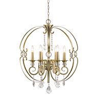 Golden Ella 6 Light Chandelier in White Gold