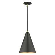 Dulce 1-Light Pendant in Bronze with Antique Brass