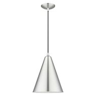 Dulce 1-Light Pendant in Brushed Aluminum with Polished Chrome