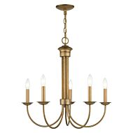 Estate 5-Light Chandelier in Antique Gold Leaf