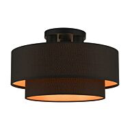 Sentosa 3-Light Semi-Flush Mount in Black