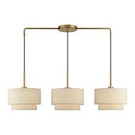 Bellingham 3-Light Linear Chandelier in Antique Gold Leaf