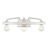 Ravella 3-Light Bathroom Vanity Light in Polished Nickel