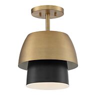 Moonshadow 1-Light Semi-Flushmount in Old Satin Brass