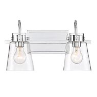 Inwood 2-Light Bathroom Vanity Light Bar Vanity in Chrome