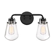 Elliott 2-Light Bathroom Vanity Light Bar Vanity in Matte Black