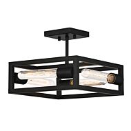 Urban Oasis 4-Light Semi-Flush Mount in Matte Black