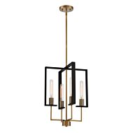 Chicago PM 4-Light Pendant in Old Satin Brass