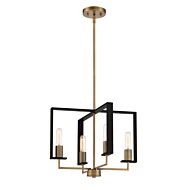 Chicago PM 4-Light Chandelier in Old Satin Brass