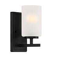 Carmine 1-Light Wall Sconce in Matte Black