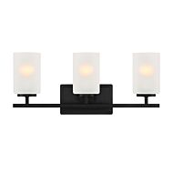 Carmine 3-Light Bathroom Vanity Light in Matte Black