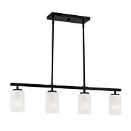 Carmine 4-Light Island Pendant in Matte Black