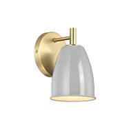 Biba 1-Light Wall Sconce in Brushed Gold