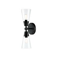 Norro 2-Light Wall Sconce in Matte Black