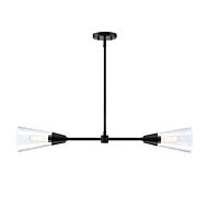 Norro 2-Light Island Pendant in Matte Black