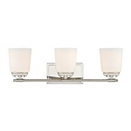 Stella 3-Light Bathroom Vanity Light in Polished Nickel