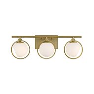 Teatro 3-Light Bathroom Vanity Light in Brushed Gold