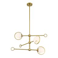 Teatro 3-Light Chandelier in Brushed Gold